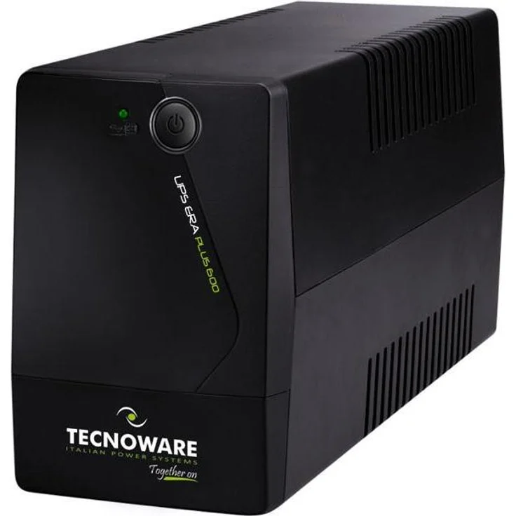 Tecnoware FGCERAPL602SCH Era Plus 600 Schuko, Line-interaktive USV mit 420 W, 12V 7Ah Batterie und 2 Schuko-Ausgängen