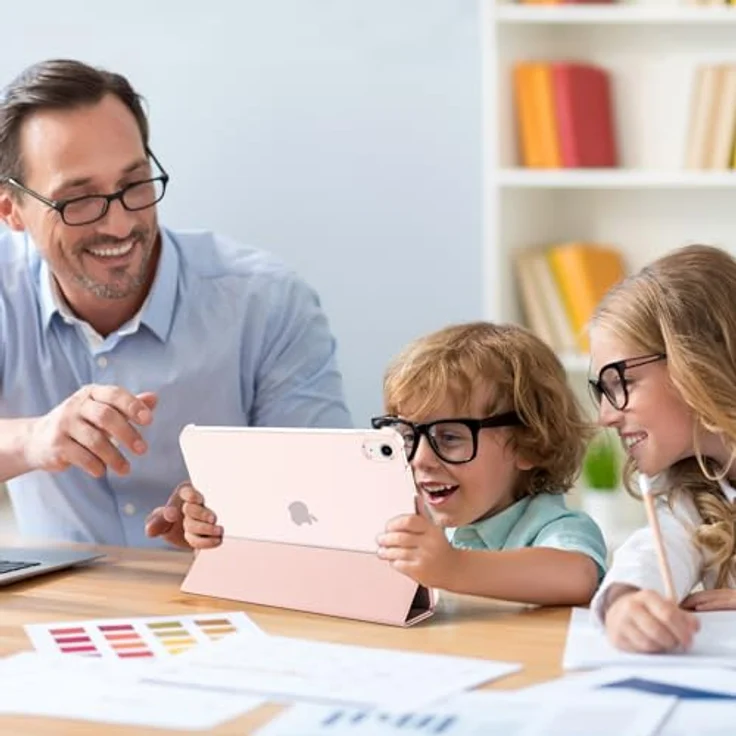 ProCase Hülle für iPad A16 11. Generation 2025 und iPad 10. Generation 2022, Leichtes Hartschalen Smart Cover mit Auto Wake/Sleep - Hellrosa – Bild 3