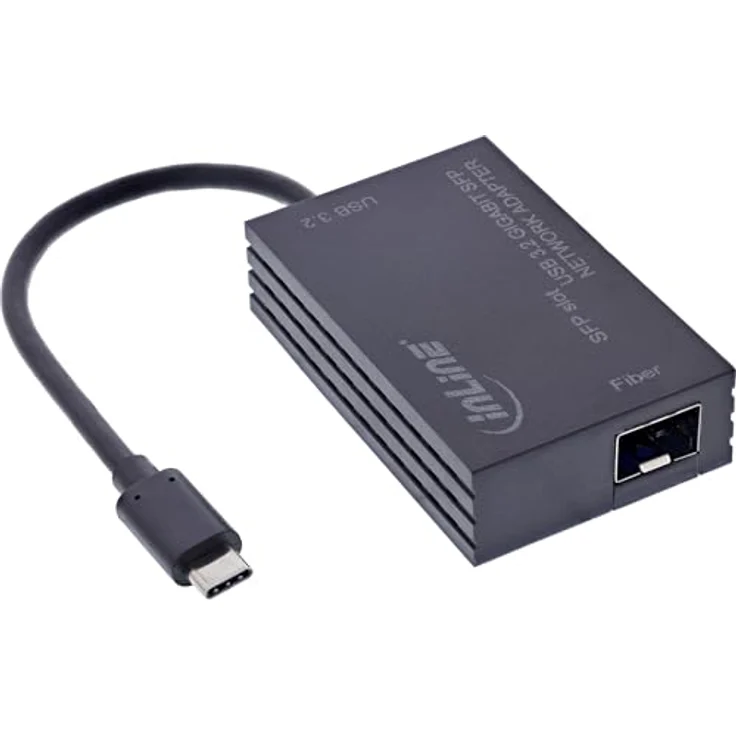 InLine USB-C zu SFP Gigabit Fiber Netzwerkadapter, 10/100/1000 Mb/s, Plug-and-Play, kompatibel mit Windows, macOS und Linux – Bild 1
