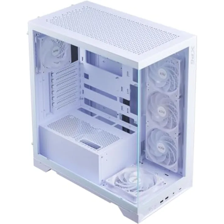 ADATA XPG CASE MID.T Invader X BTF White Black 4+1 ARGB Fan, PC-Gehäuse mit Reverse-Blade-Lüftern und vielseitiger Kompatibilität