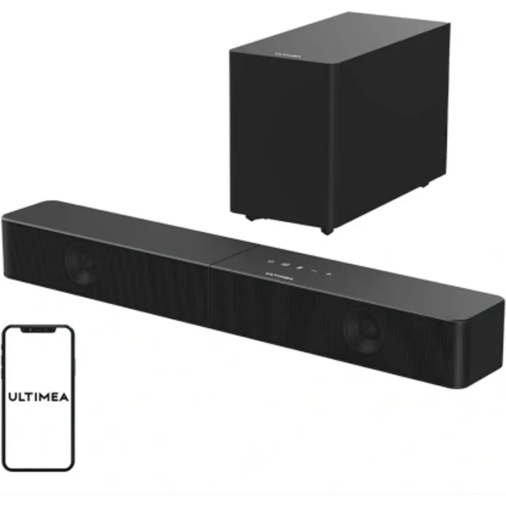 Ultimea Poseidon R3T Soundbar, 2.1 Kanalsystem mit integriertem Subwoofer, Schwarz