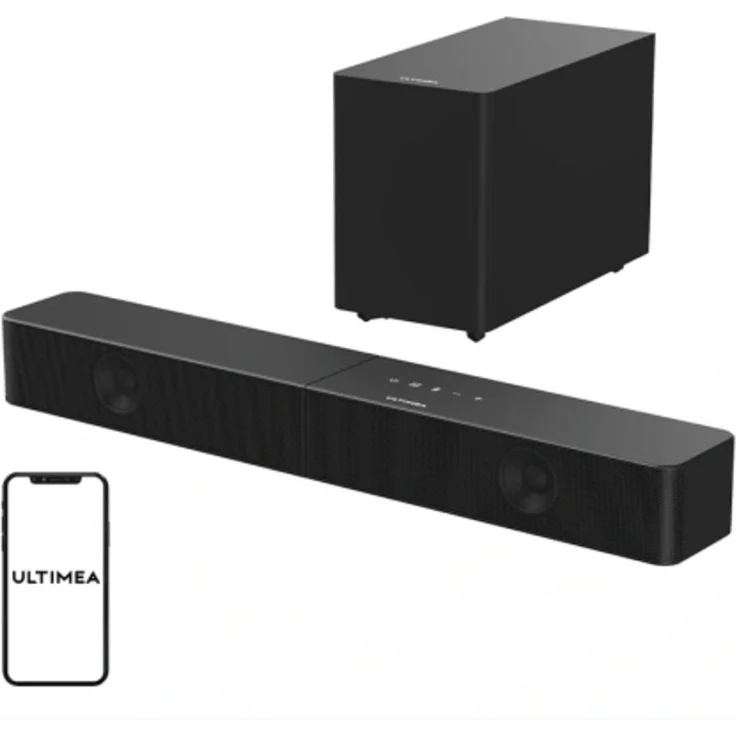 Ultimea Poseidon R3T Soundbar, 2.1 Kanalsystem mit integriertem Subwoofer, Schwarz