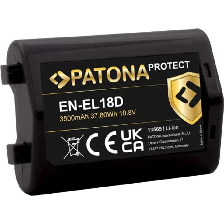 PATONA Protect EN-EL18D Akku, 3500mAh Qualitätsakku mit V1 Gehäuse und intelligentem Akkusystem, kompatibel mit Nikon Z9 und D6 – Bild 1