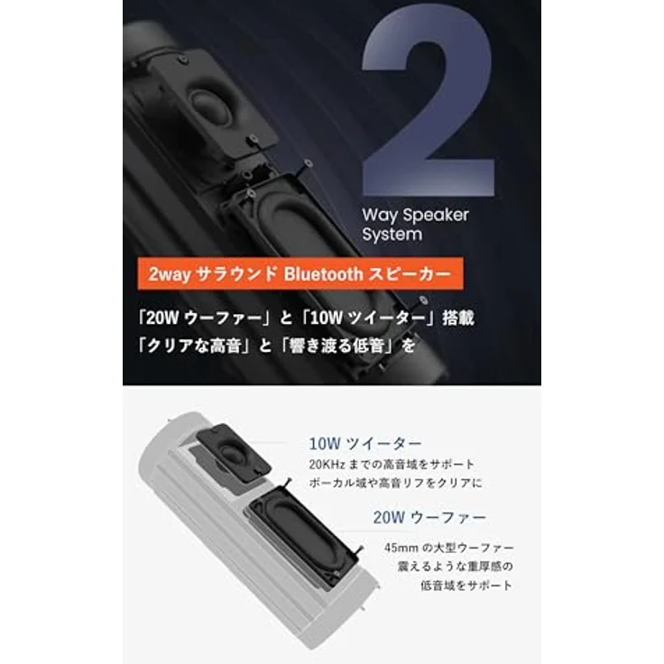 HiFuture Ripple, Tragbarer Bluetooth-Lautsprecher mit 30 W, Bluetooth 5.3, IPX7 Wasserdicht, 12 Std. Akku, Blau – Bild 2