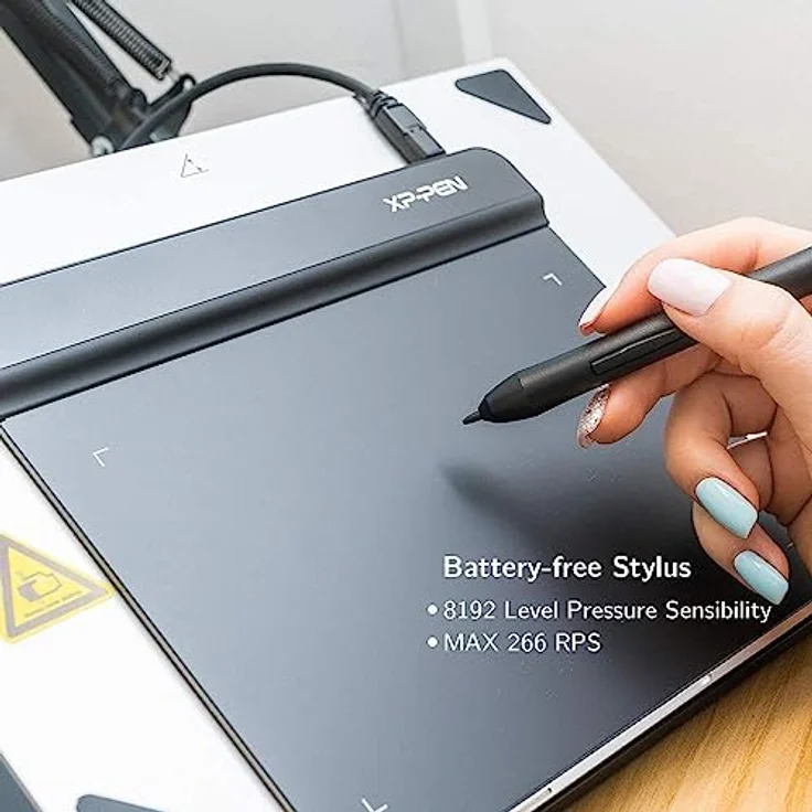 XP-Pen Star G640 Grafiktablett 6x4 Zoll Zeichentablett OSU! Pad mit batterielosem Stift 20 Ersatzminen, USB, 8192 Levels Druckempfindlichkeit, 60 ° Neigungswinkel, Schwarz – Bild 3