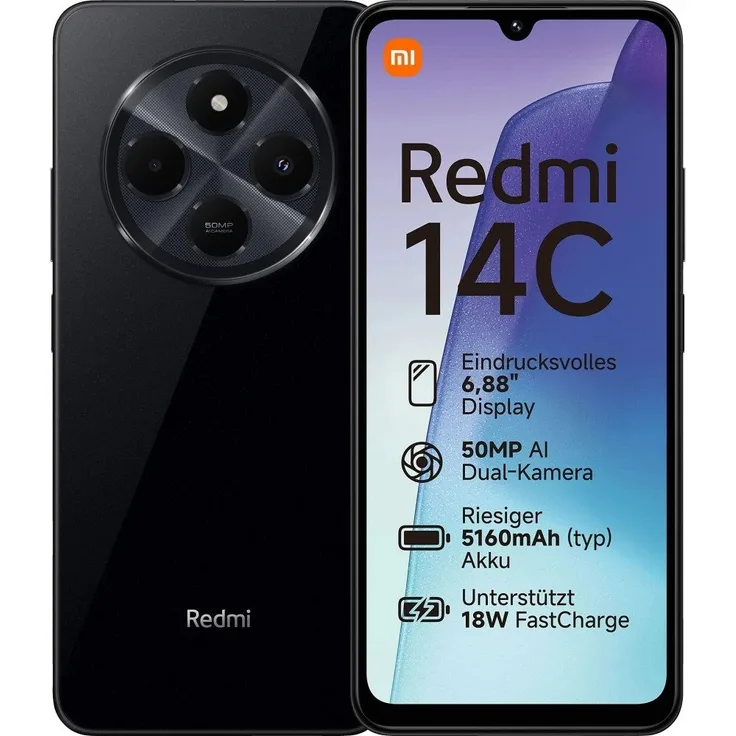 Xiaomi Redmi 14C 256 GB / 8 GB - Smartphone - midnight black (6,88 Zoll)