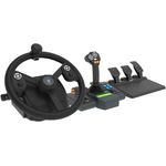 HORI Farming Vehicle Control System, Gaming-Lenkrad mit 34 cm gummiertem Lenkrad, 900°-Rotation und multifunktionalem Control Panel für PC