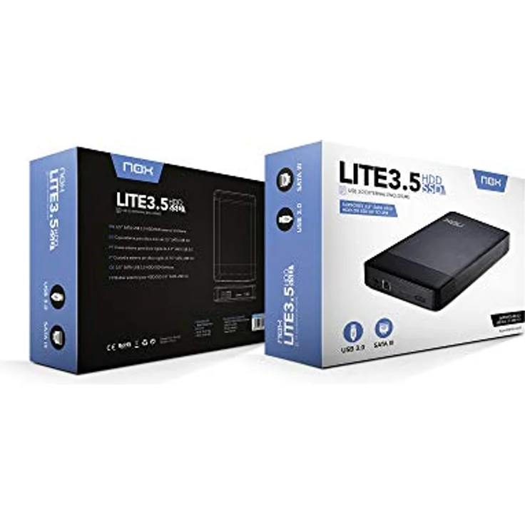 NOX NXLITEHDD35, Externe HDD-Box für 3,5" SATA-Festplatten, USB 3.0, Aluminium, Plug and Play, hohe Übertragungsrate bis 5 GB/s – Bild 5