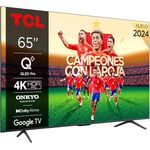 TCL 65C655 QLED Pro 4K TV, 120Hz Gaming, Dolby Vision, Google TV, Dolby Atmos Sound, rahmenloses Design