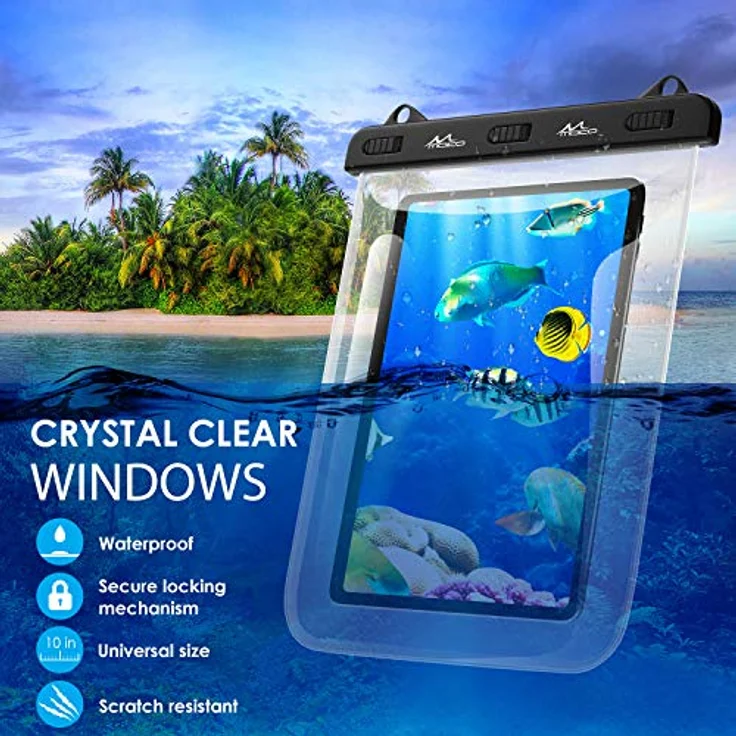 MoKo wasserdichte Tasche für 12" Geräte, Tablet Schutztasche Kompatibel mit iPad 9/8/7 10.2, iPad Pro 11 M1, iPad Air 5/4 10.9, Galaxy Tab A7 10.4, S7 11, S6/S6 Lite, MatePad New 10.4, Klar – Bild 5