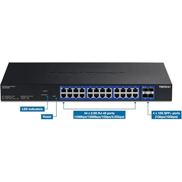 TRENDnet TEG-3284WS, 28-Port Multi-Gig Web Smart Switch mit 24 x 2,5G Ports, 4 x 10G SFP+ Ports, Remote Cloud Management, NDAA TAA konform, lebenslanger Schutz – Bild 3