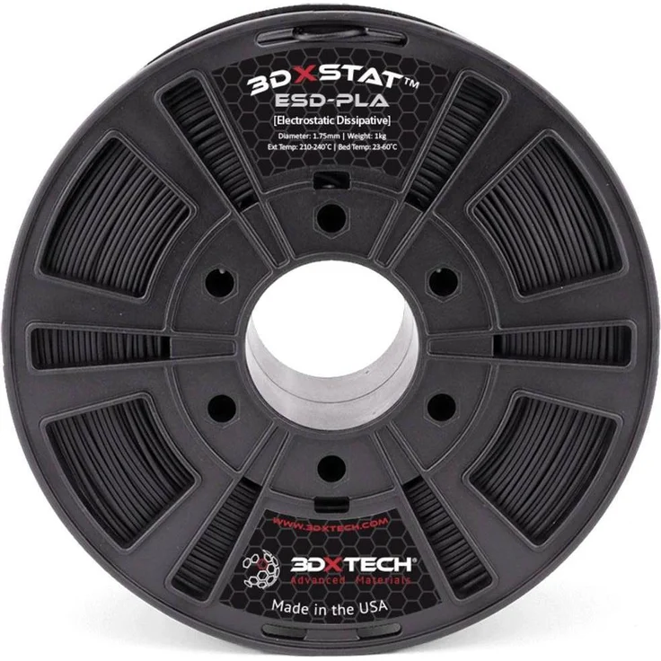 3D Xtech 3DXSTAT Conductive ESD Filament PLA, 1.75 mm, 750 g, Schwarz, ESD-sicher für kritische Anwendungen