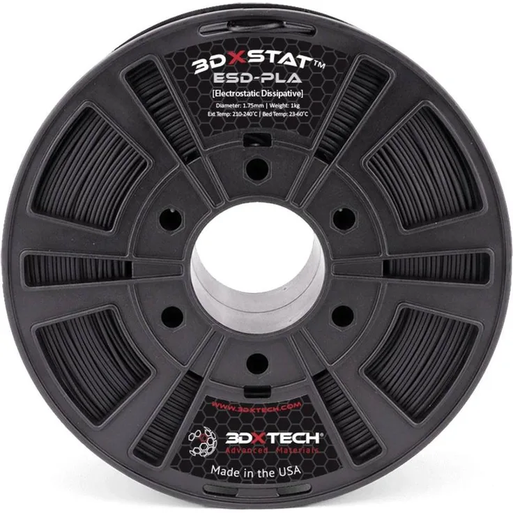 3D Xtech 3DXSTAT Conductive ESD Filament PLA, 1.75 mm, 750 g, Schwarz, ESD-sicher für kritische Anwendungen