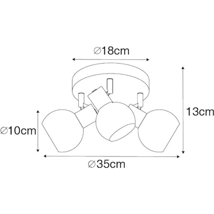 Qazqa Art Deco Deckenleuchte Schwarz 3-flammig Spotbalken mit Rauchglas - LED geeignet E14 – Bild 4