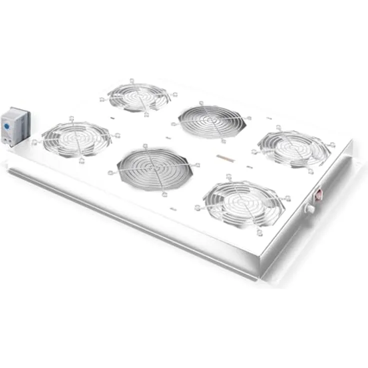 ROLINE 19-Zoll Dachlüftereinheit mit 4 Lüftern und Thermostat für Serverschrank, grau