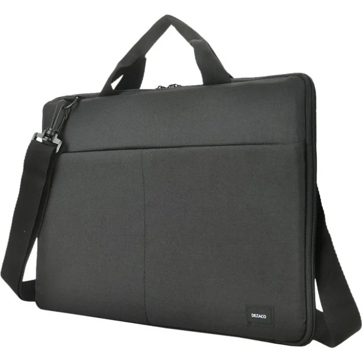 Deltaco NV-403, Recyclebare Notebooktasche für 13-14" Laptops, Schwarz, mit Tragegriff und Schultergurt