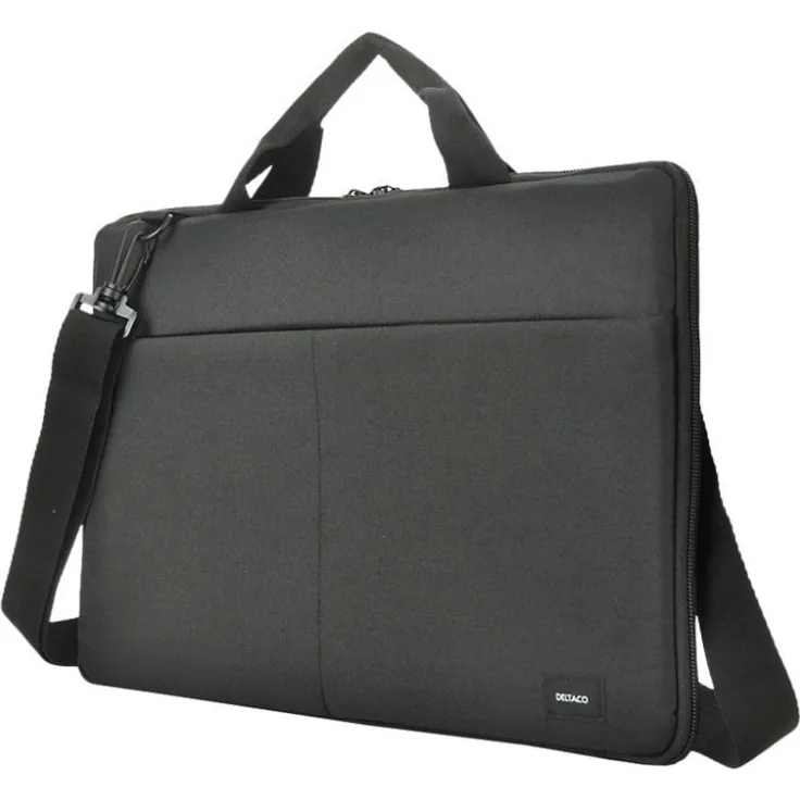 Deltaco NV-403, Recyclebare Notebooktasche für 13-14" Laptops, Schwarz, mit Tragegriff und Schultergurt