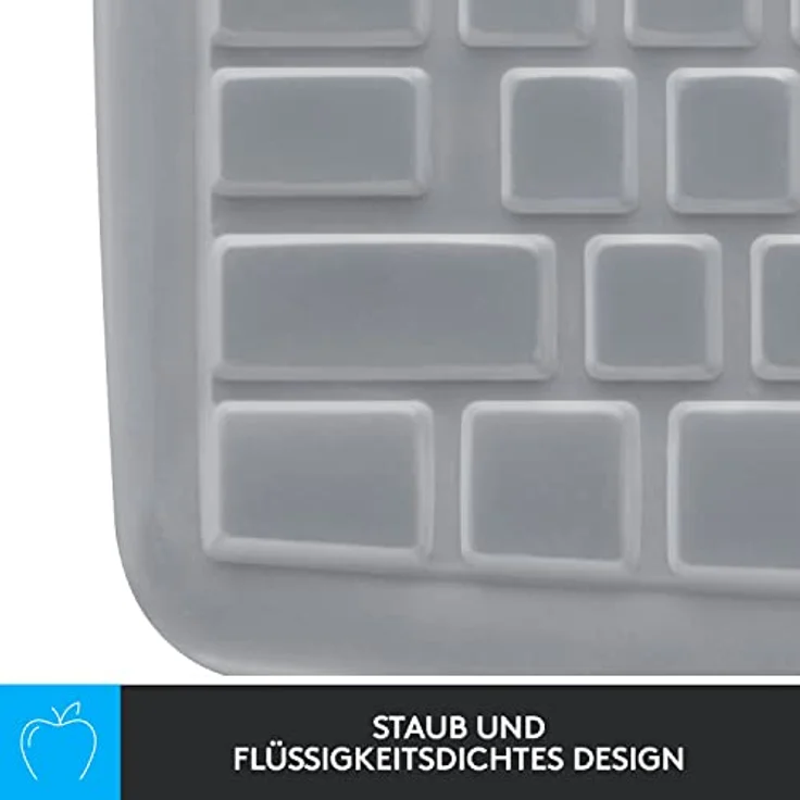 LOGITECH K270-tastaturschutz Silber  Silber One Size, Tastaturabdeckung aus strapazierfähigem Silikon, transparentes Design, einfach zu reinigen – Bild 5