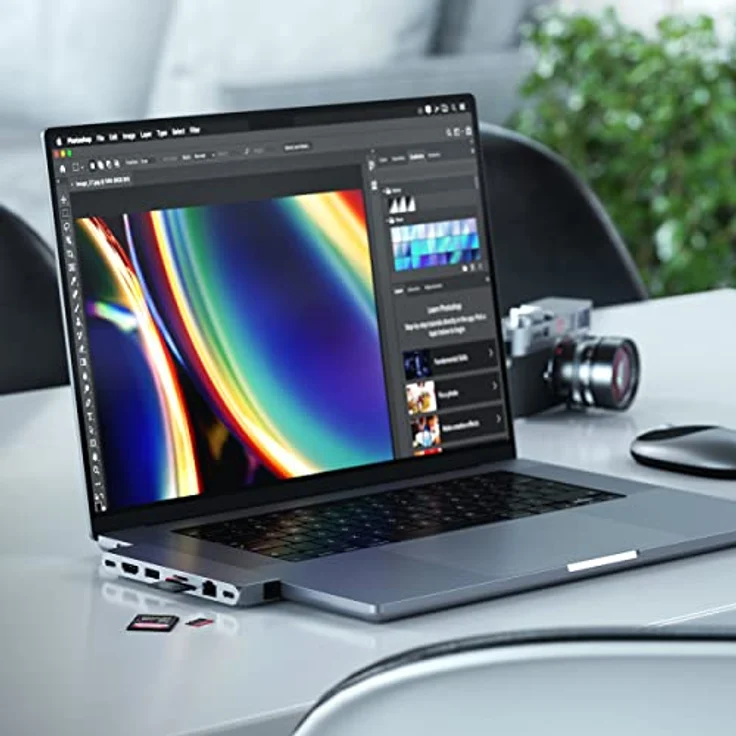 SATECHI USB-C Hub Multiport Adapter Pro Hub Max – USB4, USB-A Daten, USB-C Daten, Gigabit Ethernet, SD/Micro SD Port und Audio Jack – Für M2/ M1 MacBook Pro/Air (Space Grau) – Bild 5