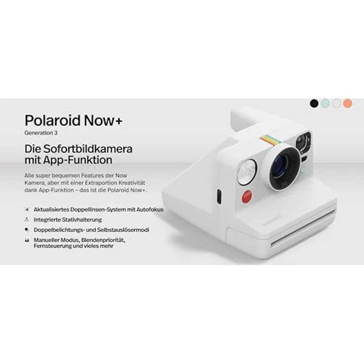 Polaroid Now+ Generation 3 Sofortbildkamera mit Bluetooth-Verbindung in Weiß – Bild 2
