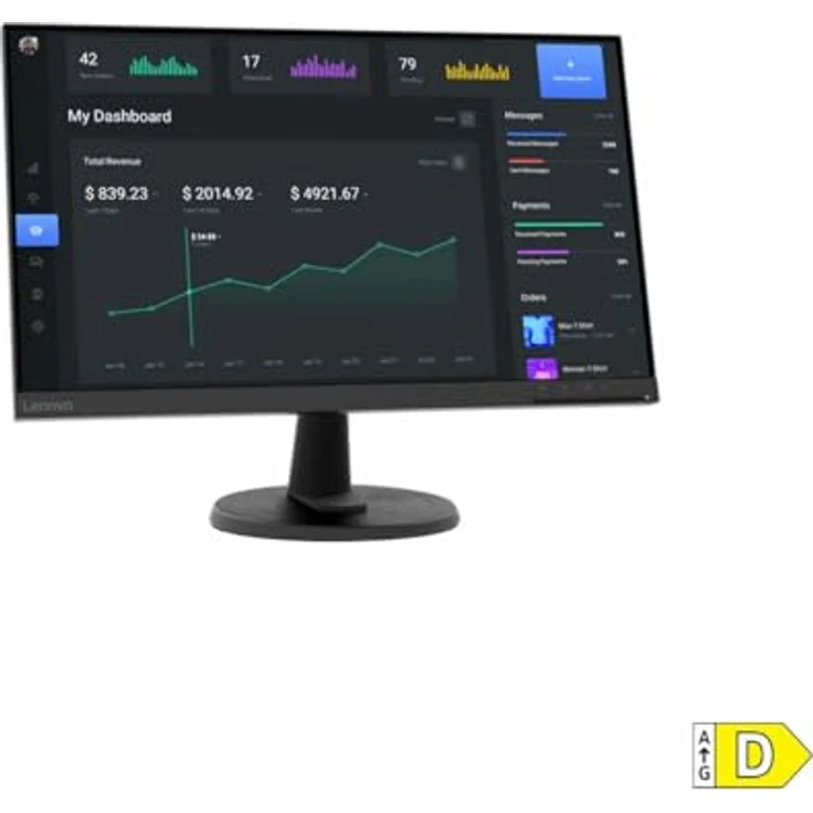 Lenovo D24-40, 24 Zoll Full HD Monitor mit IPS-Panel, Schwarz – Bild 2