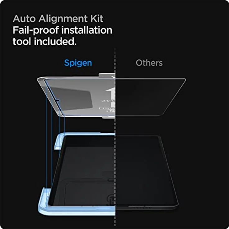 Spigen Glas.tR EZ Fit Schutzfolie kompatibel mit Samsung Galaxy Tab S8 Ultra, 14.6 Zoll, Schablone für Installation, Kristallklar, Kratzfest, 9H Härte Folie – Bild 2