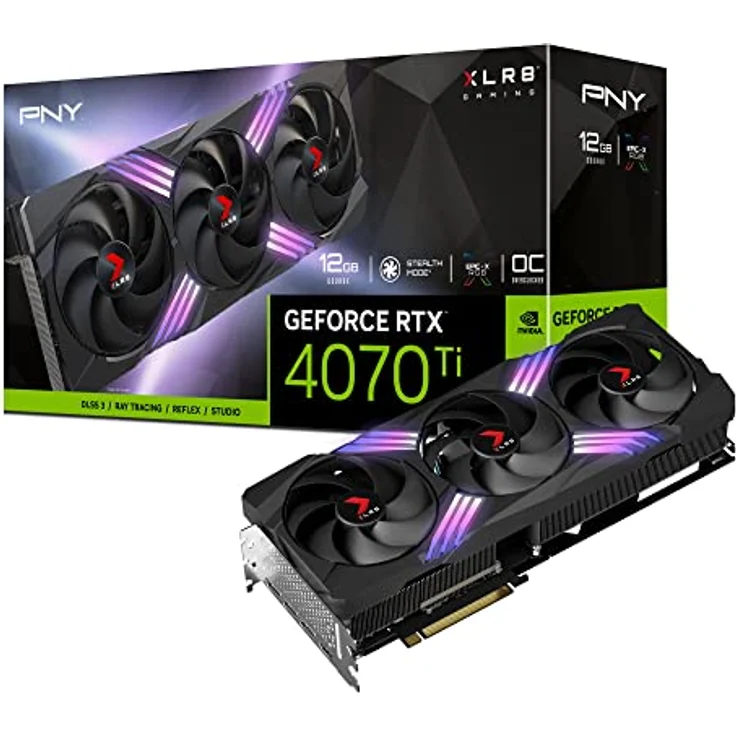 PNY GEFORCE RTX™ 4070Ti 12GB XLR8 Gaming Verto Epic-X RGB™ Overclocked Edition DLSS 3 Triple Fan Grafikkarte – Bild 1