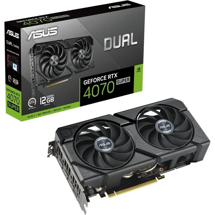 Asus Dual GeForce RTX 4070 SUPER EVO Grafikkarte (12 GB, GDDR6X, Schwarz) – Bild 1