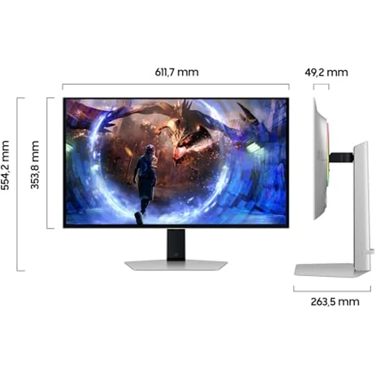 Samsung Odyssey G60SD OLED Gaming Monitor, 27 Zoll, QHD-Auflösung, 360 Hz, 0,03 ms Reaktionszeit, AMD FreeSync Premium Pro, LS27DG600SUXEN - Schwarz – Bild 2