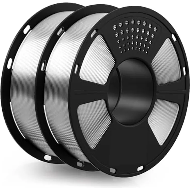GEEETECH PETG Filament transparent, 1.75mm, 2x1kg Spule, Vakuumverpackt, umweltfreundlich, Drucktemperatur 190-220℃