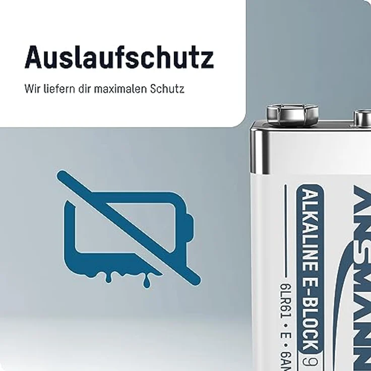 ANSMANN Alkaline longlife 9V Block Batterien (8 Stück) - ideal für Rauchmelder – Bild 6