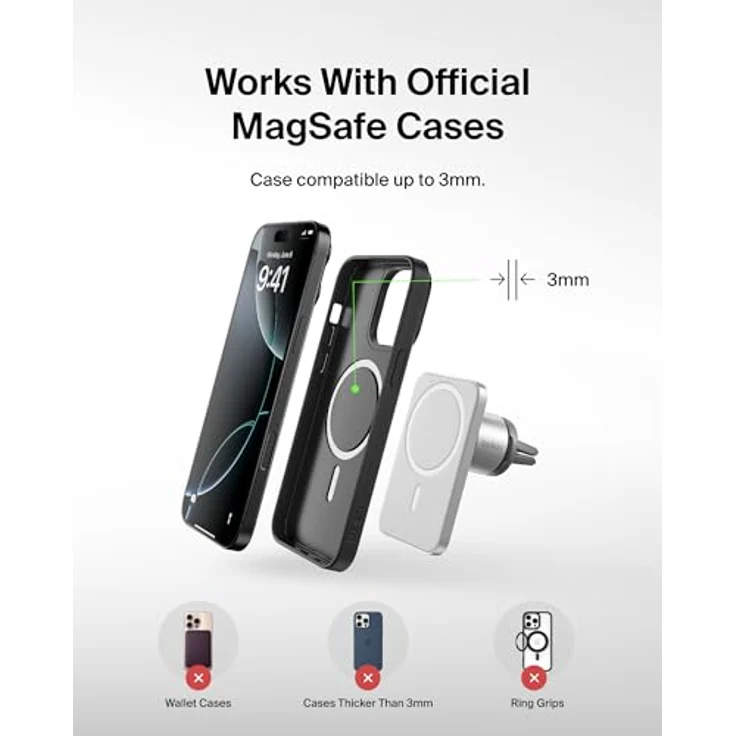 Belkin Magnetic Car Vent Mount PRO, Kfz-Lüftungshalterung mit MagSafe (iPhone 12 Serie) – Bild 6