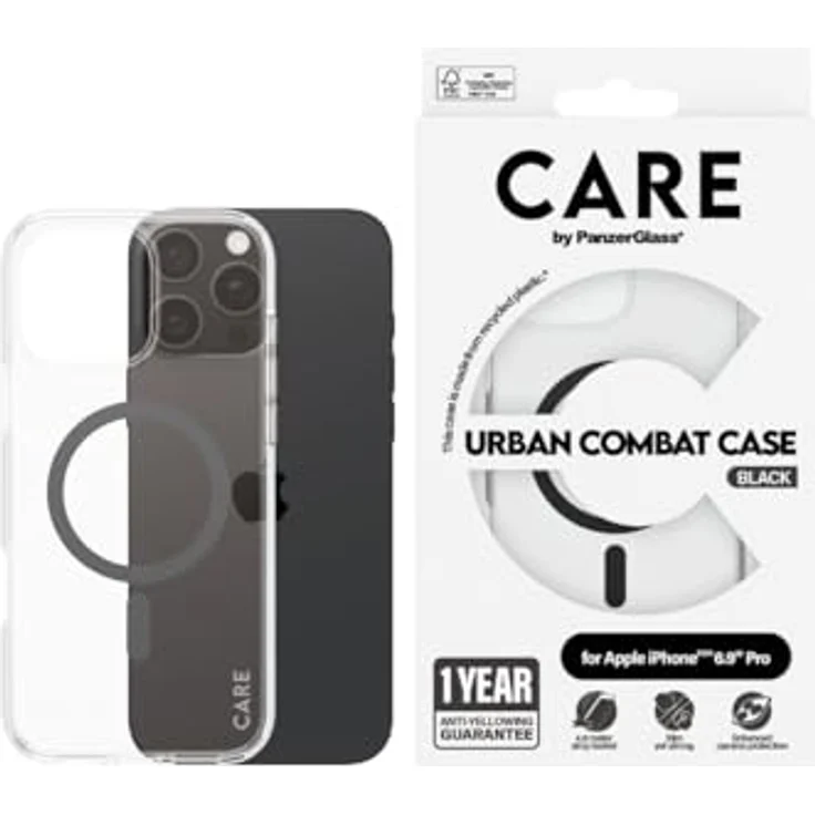 CARE by PanzerGlass Urban Combat Case für Apple iPhone 16 Pro Max, MagSafe-kompatible Schutzhülle, stoßfest, aus recyceltem Plastik, 4,8 Meter Falltest, verbesserter Kameraschutz – Bild 5