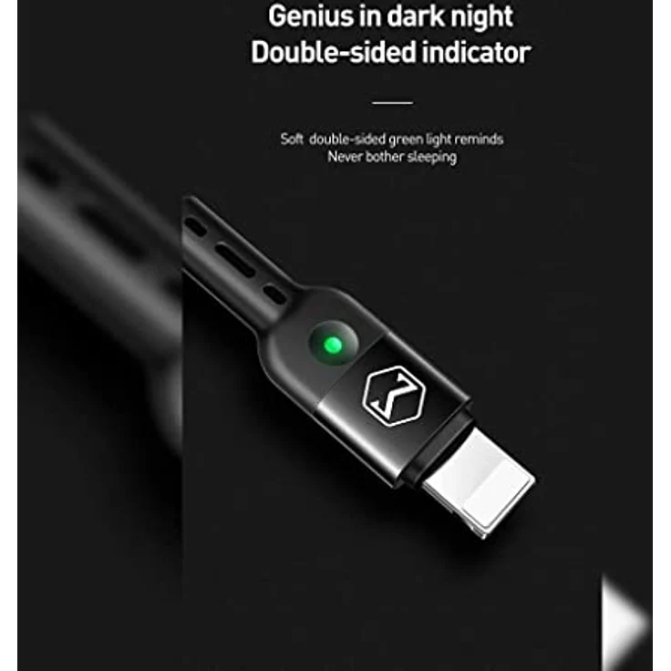 Mcdodo CA-6410, USB-auf-Lightning Kabel, 1,8 m, federnd, schwarzes Design, 2A Schnellladung, LED-Anzeige – Bild 4