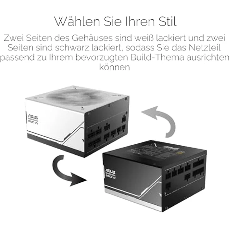 ASUS Prime 850 W Gold, Modulares Netzteil für PC, 850 W Leistung, PCle Gen 5.0, 80 Plus Gold, Lüfter mit doppeltem Kugellager, Weiß – Bild 6