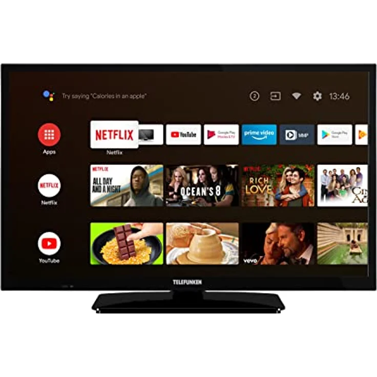 TELEFUNKEN XH24AN550MV 24 Zoll Fernseher/Android Smart TV (HD Ready, HDR, Triple-Tuner, 12 Volt, Bluetooth) [2023], Schwarz – Bild 1