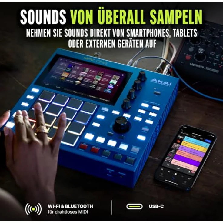 Akai Professional MPC One G2, Standalone Musikproduktions-Center mit 7-Zoll-Touchscreen, 8-Core-Prozessor und USB-C-Konnektivität – Bild 5