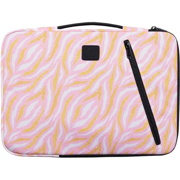 Exacompta Laptophülle Nude, Kunstfaser Rosa bis 35,6 cm (14 Zoll), wasserabweisende Notebooktasche mit Schaumstoffpolsterung und einziehbarem Griff