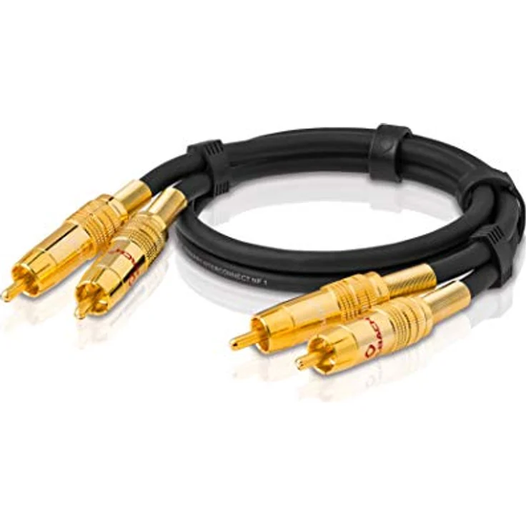 OEHLBACH NF 1 Master 50 - Hervorragendes analoges Stereo Audio-Cinchkabel - 2x Cinch/2x Cinch, Vollmetallstecker, Schirmung - 0,50 m - schwarz – Bild 2
