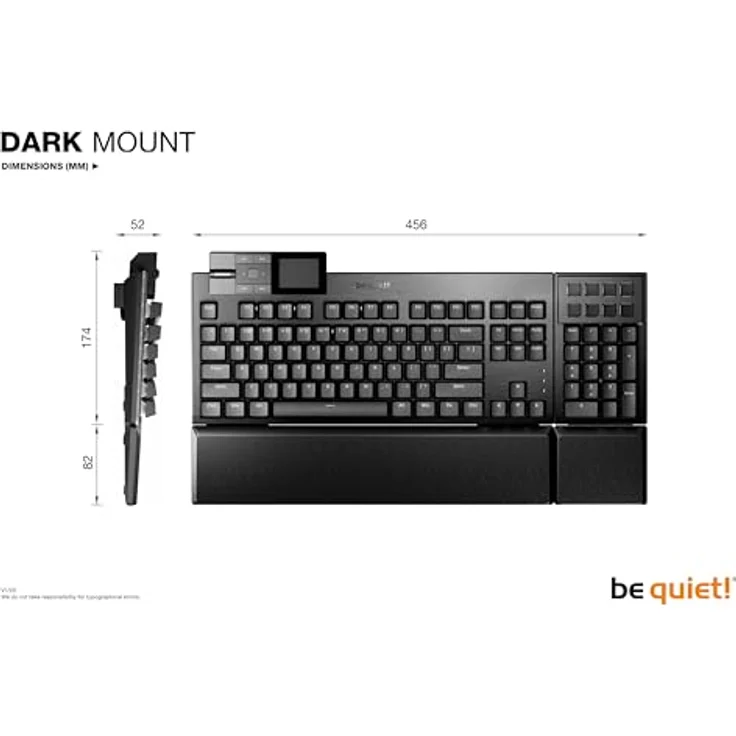 be quiet! Dark Mount Silent Linear, Kabelgebundene Tastatur mit 8 Displaytasten und Media-Dock, Schwarz – Bild 9