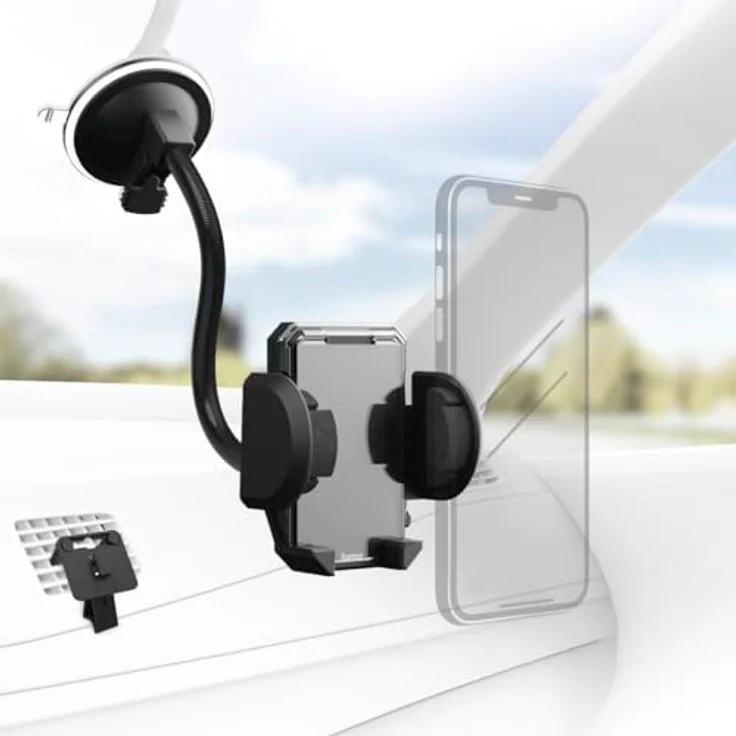 Hama Multi Handy-Kfz-Halterung Saugnapf, Lüftungsgitter 360° drehbar Passend für Breite: 40-110mm – Bild 2