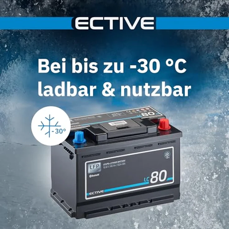 ECTIVE LC 80 LT 12V LiFePO4 Lithium Versorgungsbatterie 80 Ah, hohe Lebensdauer und integriertes Batterie-Management-System – Bild 4