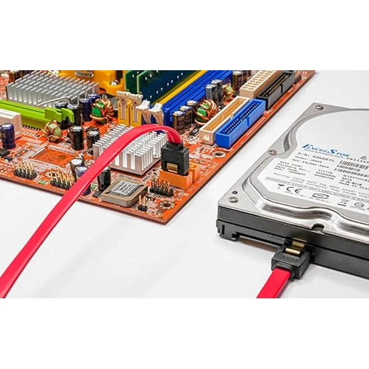 BIGtec BIG1895 0,5m HDD S-ATA Kabel rot gerade/gerade Kontakte vergoldet – Bild 8