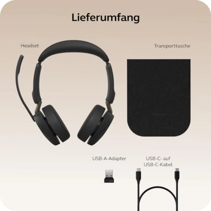 Jabra Evolve3 65 Stereo, LINK 390a, MS On Ear Bluetooth® Headset mit Geräuschunterdrückung, Schwarz – Bild 9