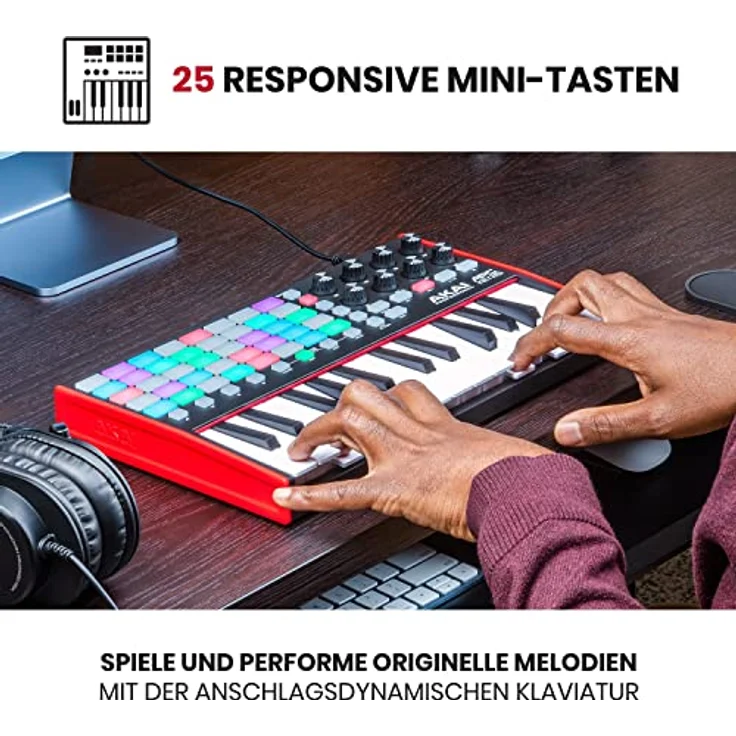Akai Professional APC Key 25 MK2 - USB MIDI Keyboard Controller für Clip-Launching mit Ableton Live Lite, 25-Tasten, 40 RGB Pads und 8 Drehreglern – Bild 4