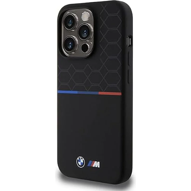 BMW M Silicone Pattern MagSafe Hülle für iPhone 15 Pro - schwarz, hochwertiger Schutz mit einzigartigem Design – Bild 2