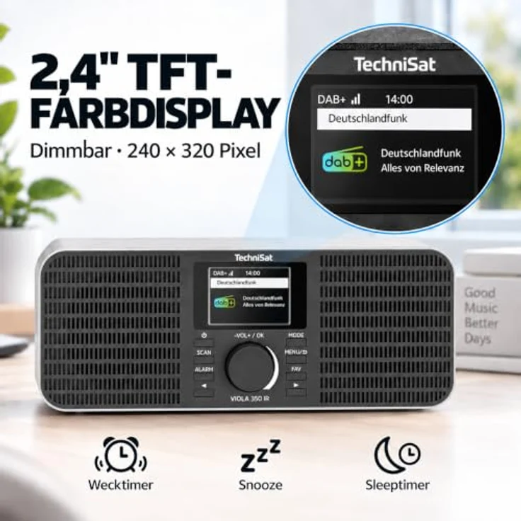 TechniSat VIOLA 350 IR – 16 Watt Stereo Internetradio mit DAB+, UKW, Bluetooth 5.3, AUX in, Silber – Bild 6