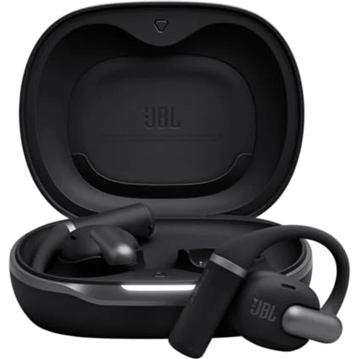 JBL Sense Pro, kabellose Open-Ear-Kopfhörer mit Hi-Res Audio, 38 Stunden Spielzeit, 4 Mikrofonen, IP54 wasserdicht, Spatial Sound, Schwarz – Bild 1