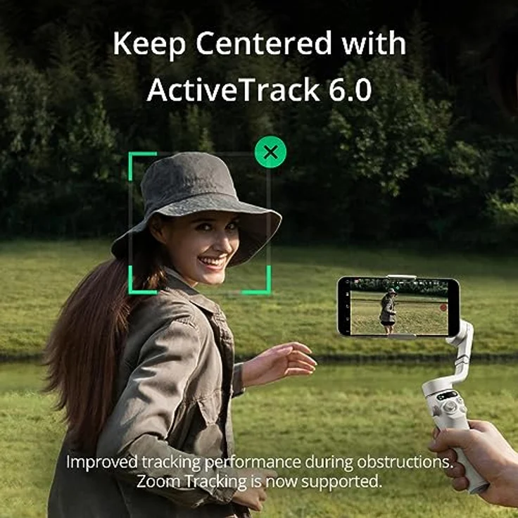 DJI Osmo Mobile 6, Smartphone-Gimbal mit 3-Achsen-Stabilisierung, integrierter Verlängerungsstab, Gestensteuerung, Bluetooth, zusammenklappbar, Platinum Gray – Bild 4