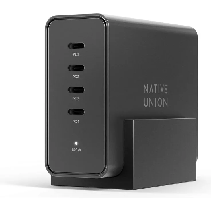 Native Union Fast Desktop Charger (140 W), USB Ladegerät mit PD3.1 Unterstützung, vierfacher Ports, Schwarz